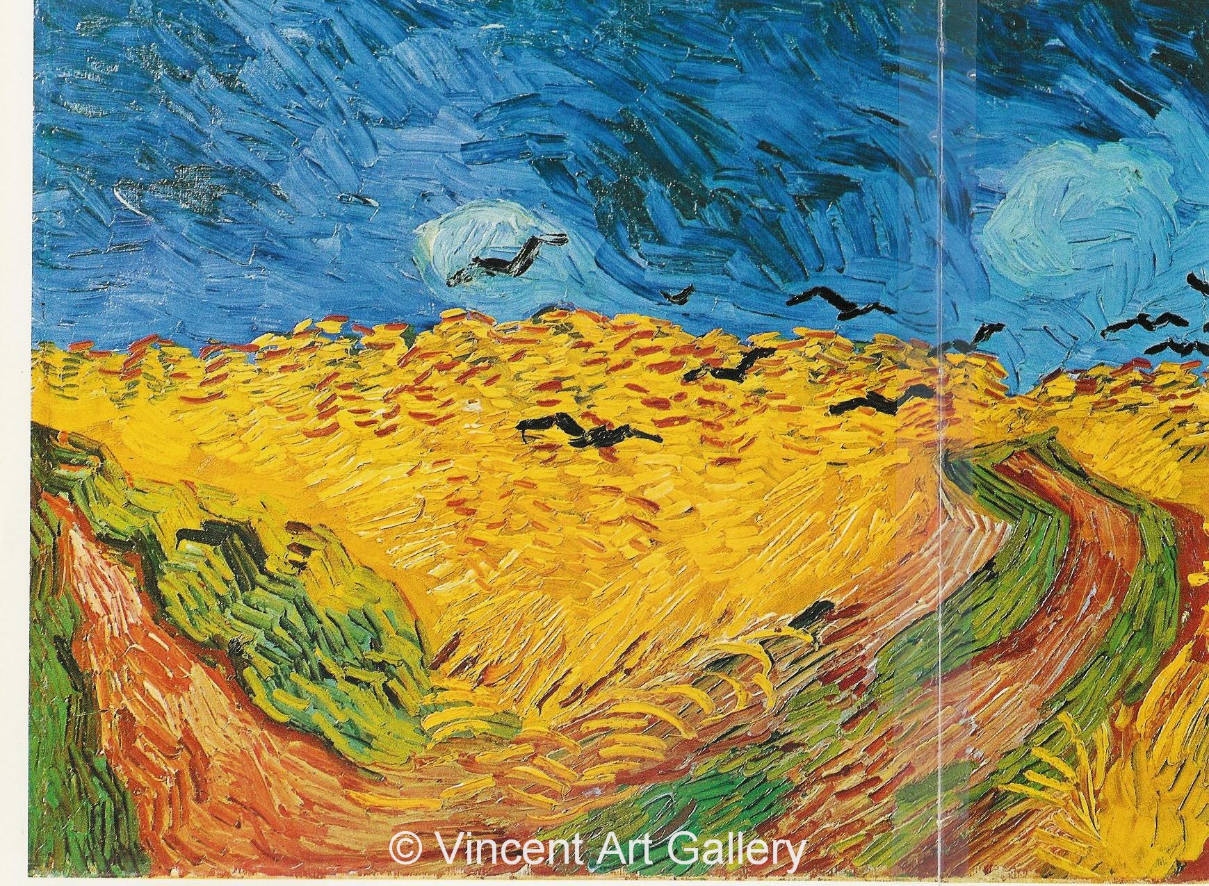 JH2117, Wheat Field with Crows, LEFT part